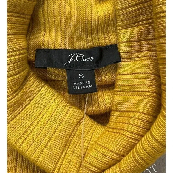J Crew Turtleneck Long Sleeve Top Womens Size S Yellow Blouse NWT - Picture 7 of 9